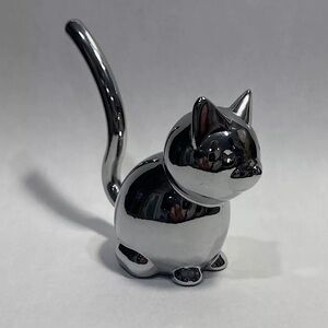 Silver Cat Ring Holder